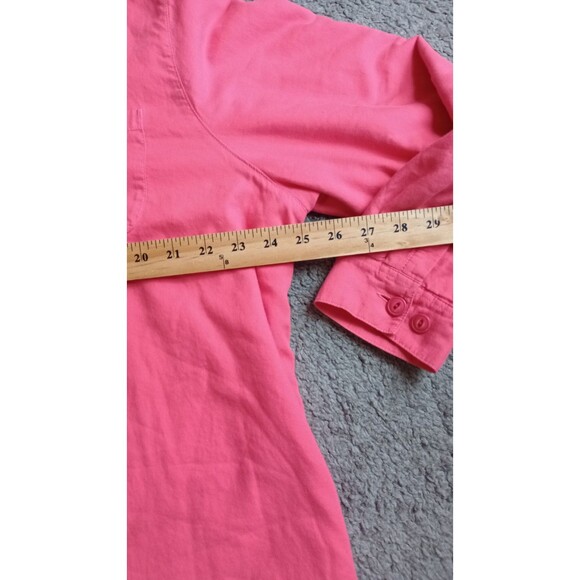 LL Bean Shirt Jacket Womens XL Pink Soft Sherpa Lined Button Up Collared - Picture 2 of 4